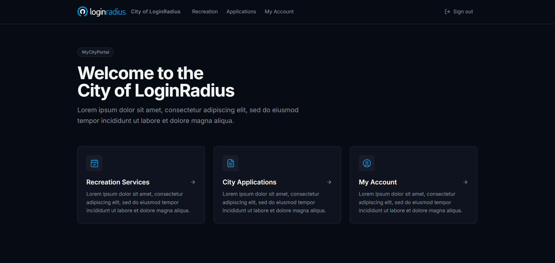 LoginRadius City Demo